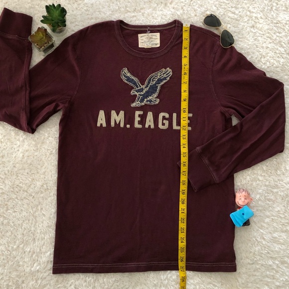 American Eagle Maroon Long Sleeves Tee 